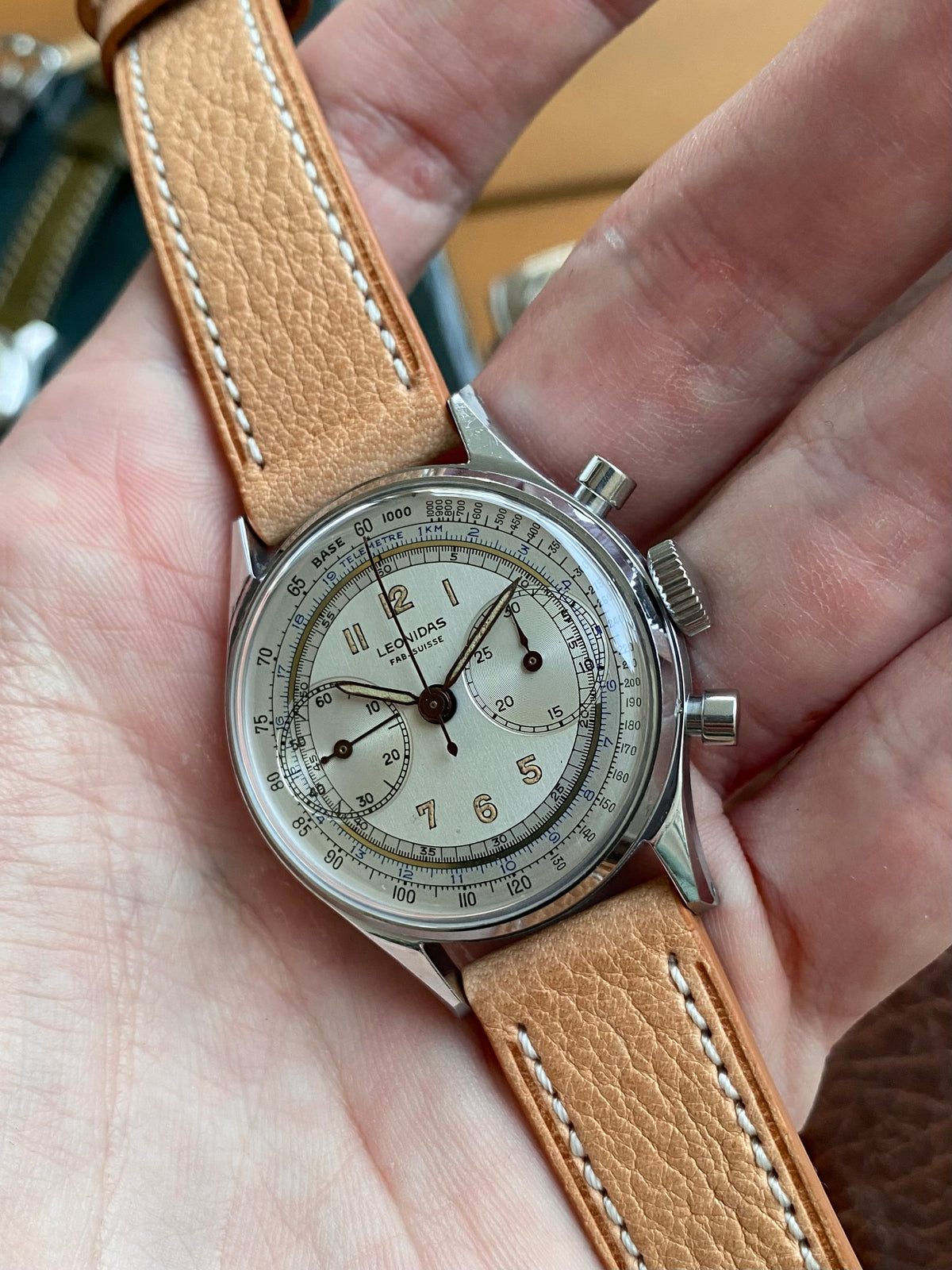 Leonidas Fab. Suisse Chronographe Landeron 48 - Pré Heuer Montre Vintage Mécanique 1940