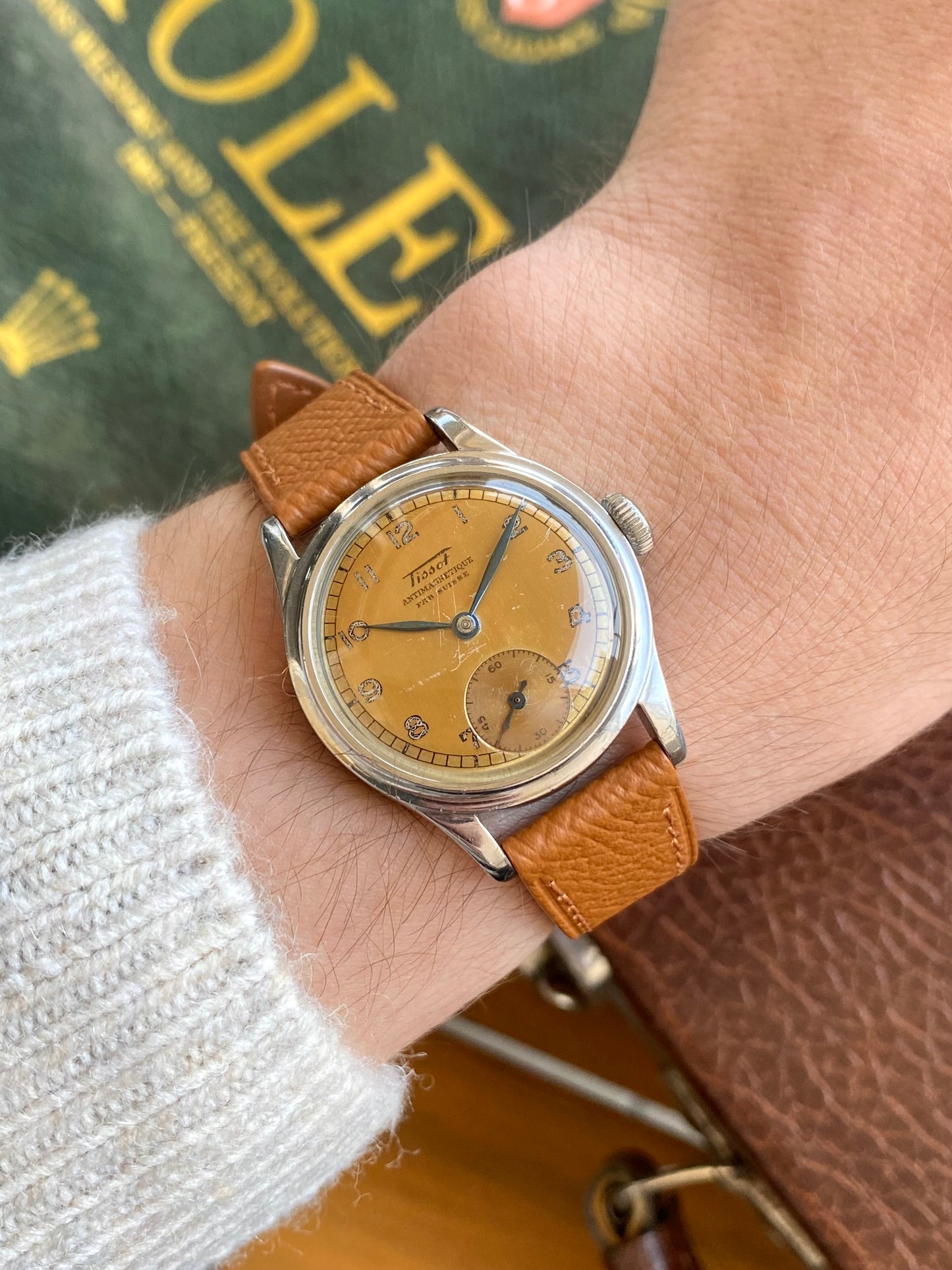 Tissot Fab. Suisse Antimagnetic Cadran Patine Tropical Militaire Montre Vintage Cal.27 - 1940