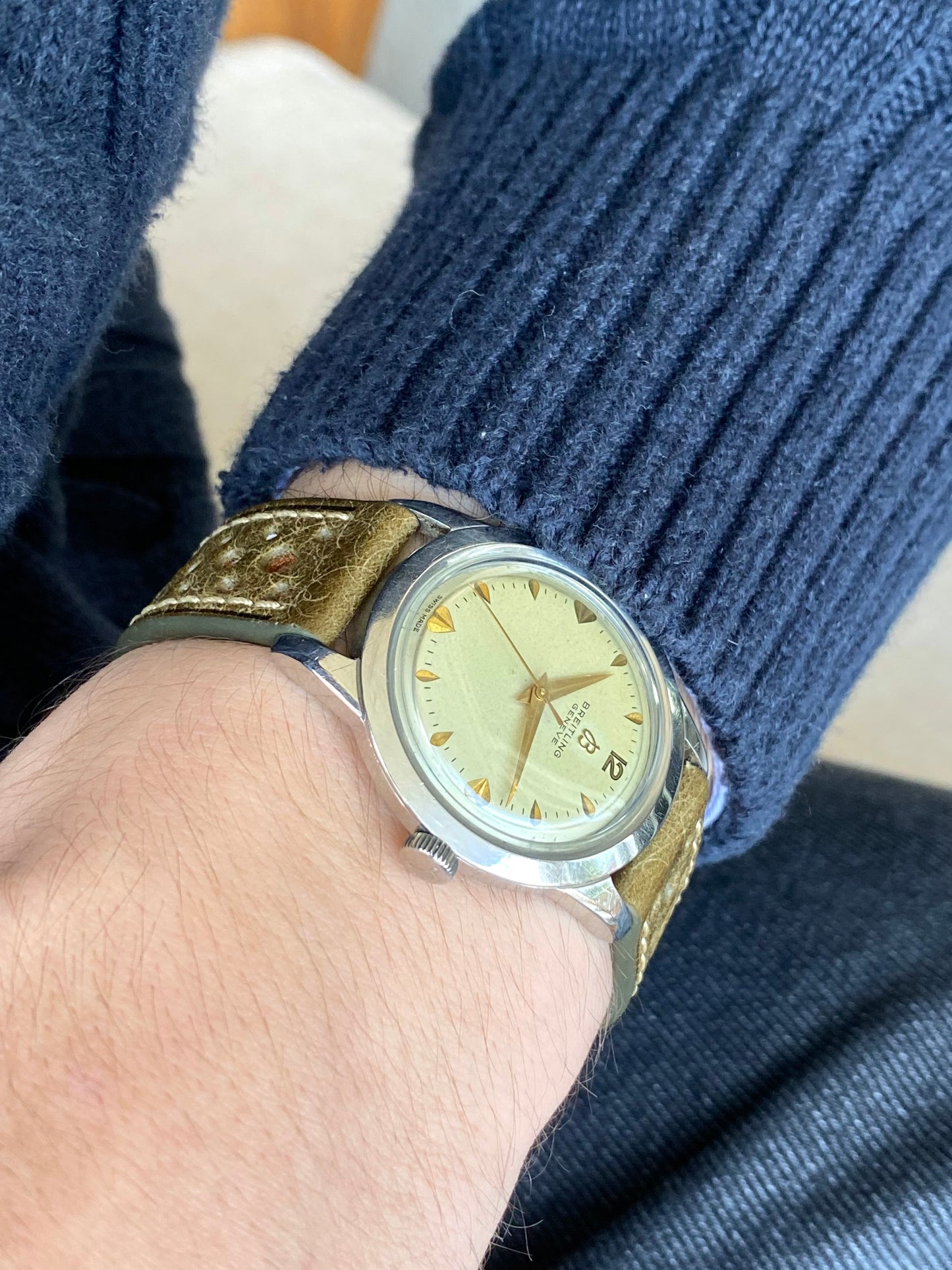 Breitling Genève 2907 - Montre Suisse Vintage Mécanique en Acier - Calibre FHF 28 - 1960