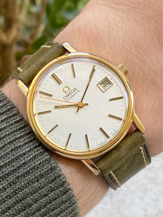 Omega Automatic Date Plaqué Or Cal.1012 Montre Vintage Mécanique 1979