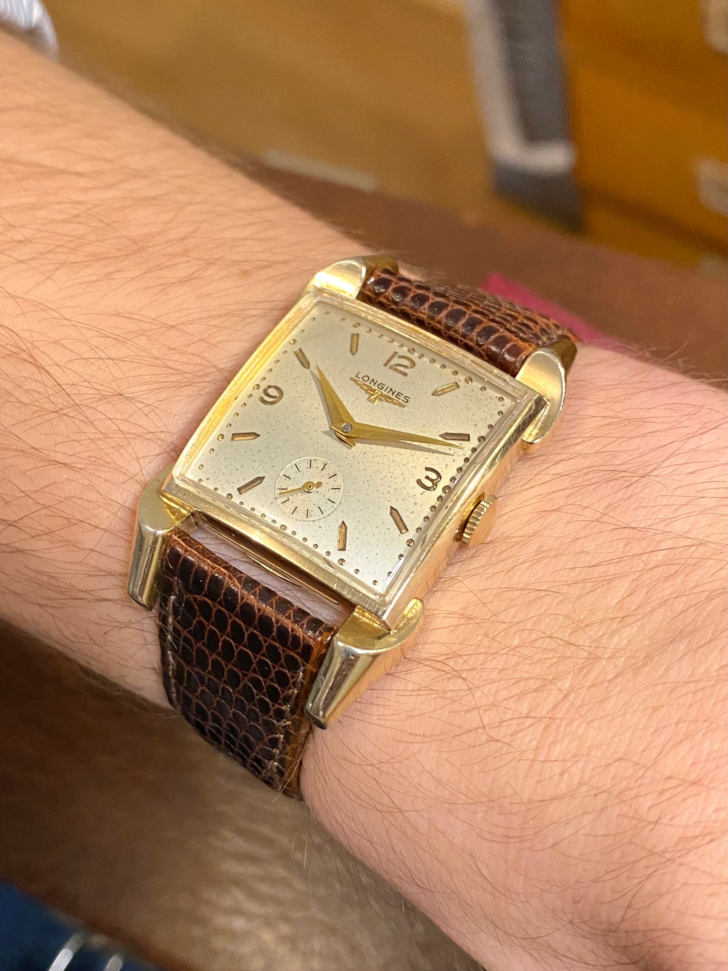 Longines 23z 10k GoldFilled Carré - Montre Vintage Mécanique 1953
