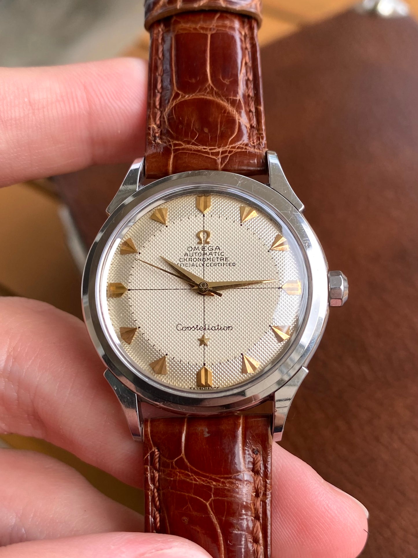 Omega Constellation Chronomètre Automatic Pie-Pan HoneyComb Nid d’Abeille - Montre Vintage Bumper Cal.354 - 1953