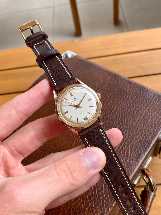 LIP Himalaya Dato Boitier Super Plaqué Or 200 Microns - Montre Vintage Mécanique R23 1960