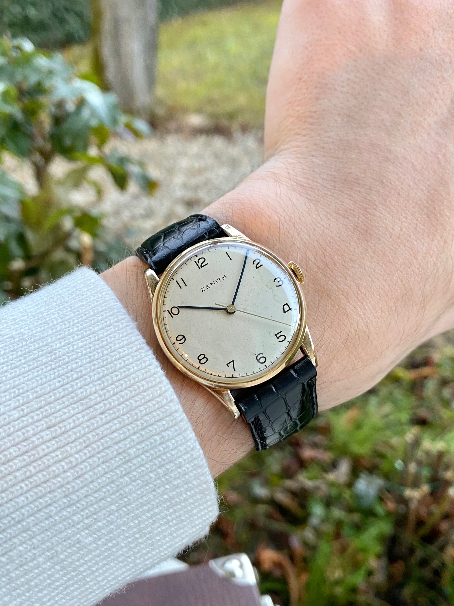 Zenith Plaqué Or Laminé 40 Microns Montre Vintage Mécanique Cal.106 1950