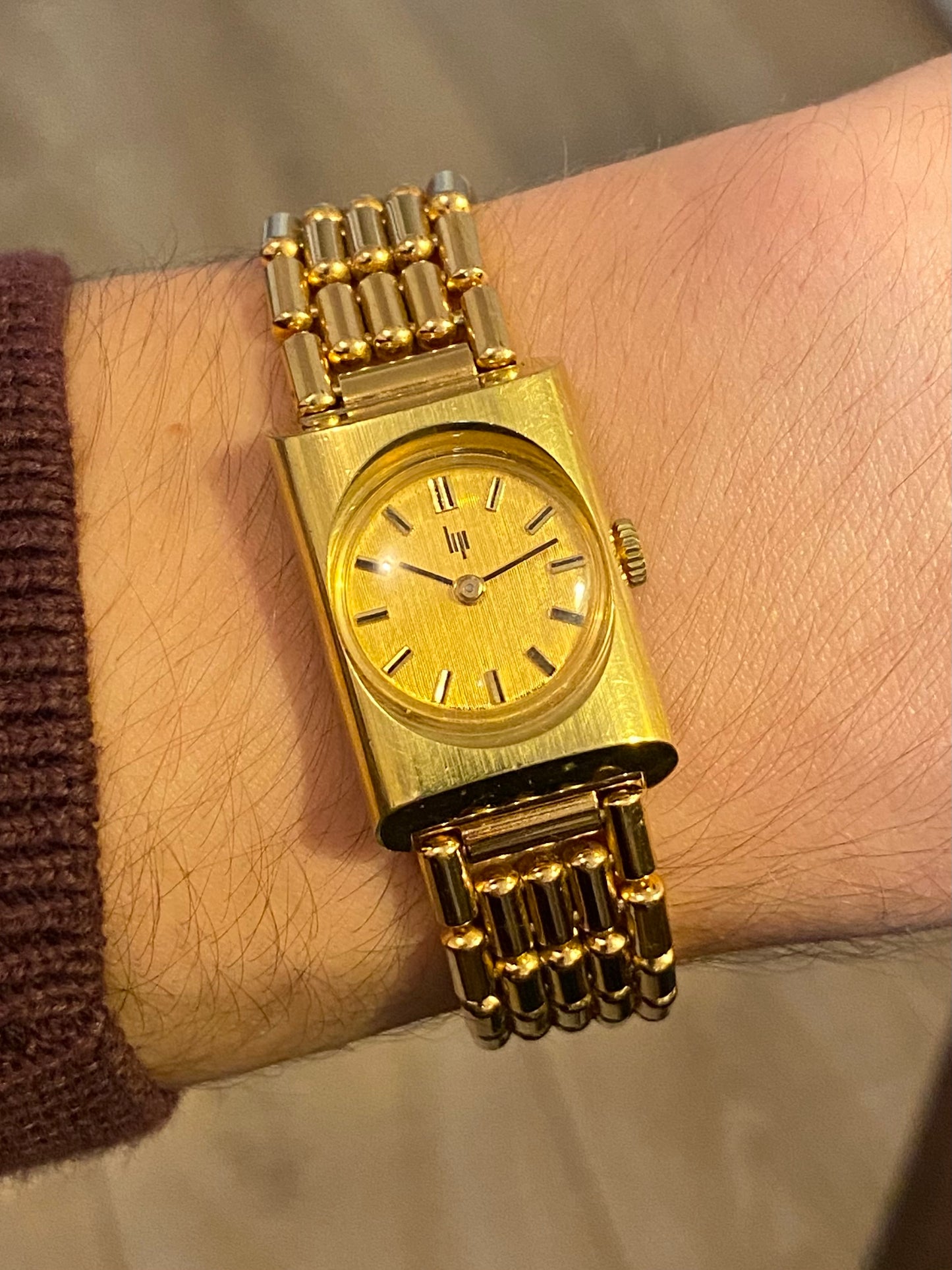 Montre Femme LIP Mécanique Plaqué Or 1960