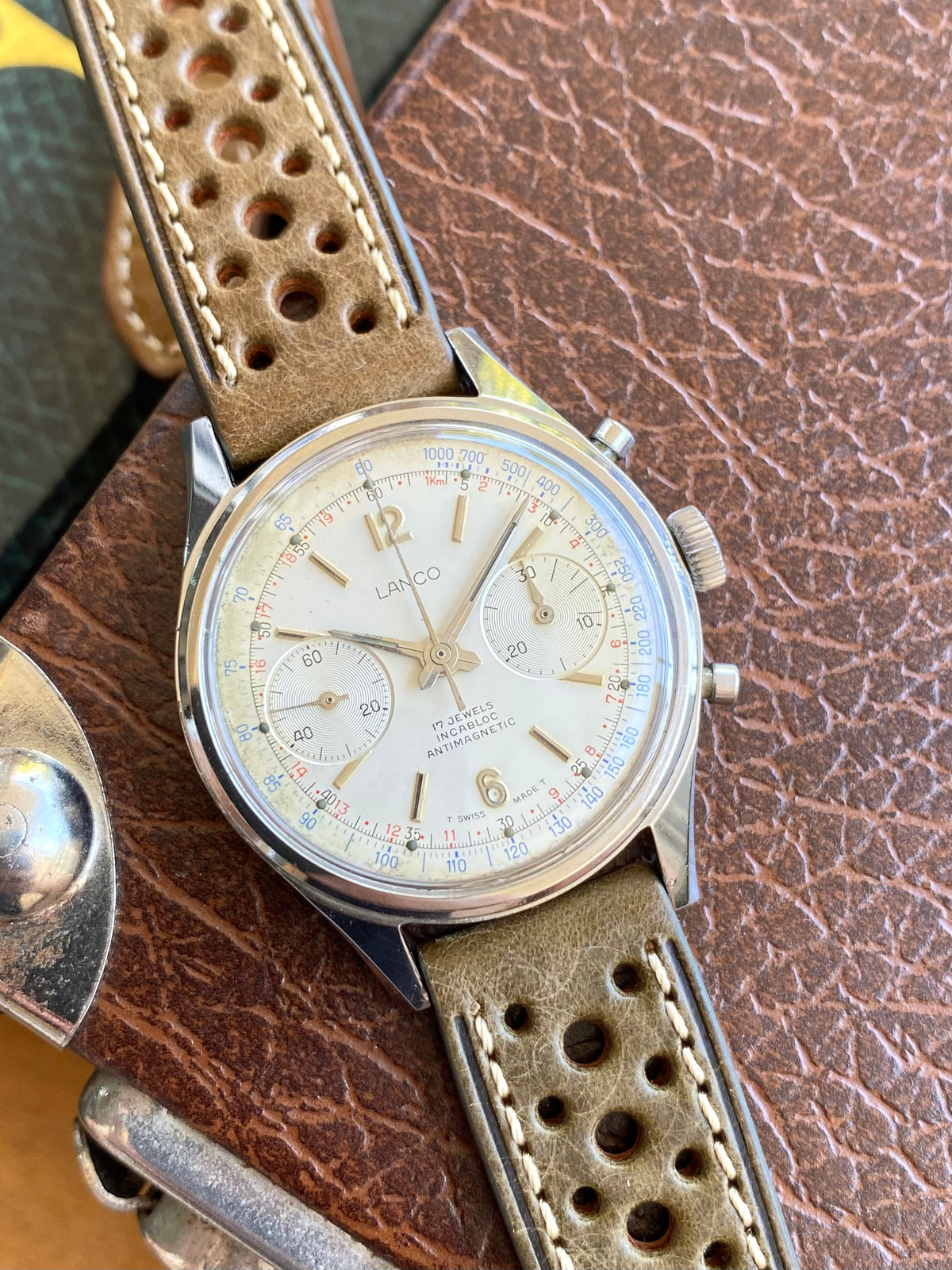 Lanco Chronographe Landeron 248 Acier Montre Vintage Mécanique 1960