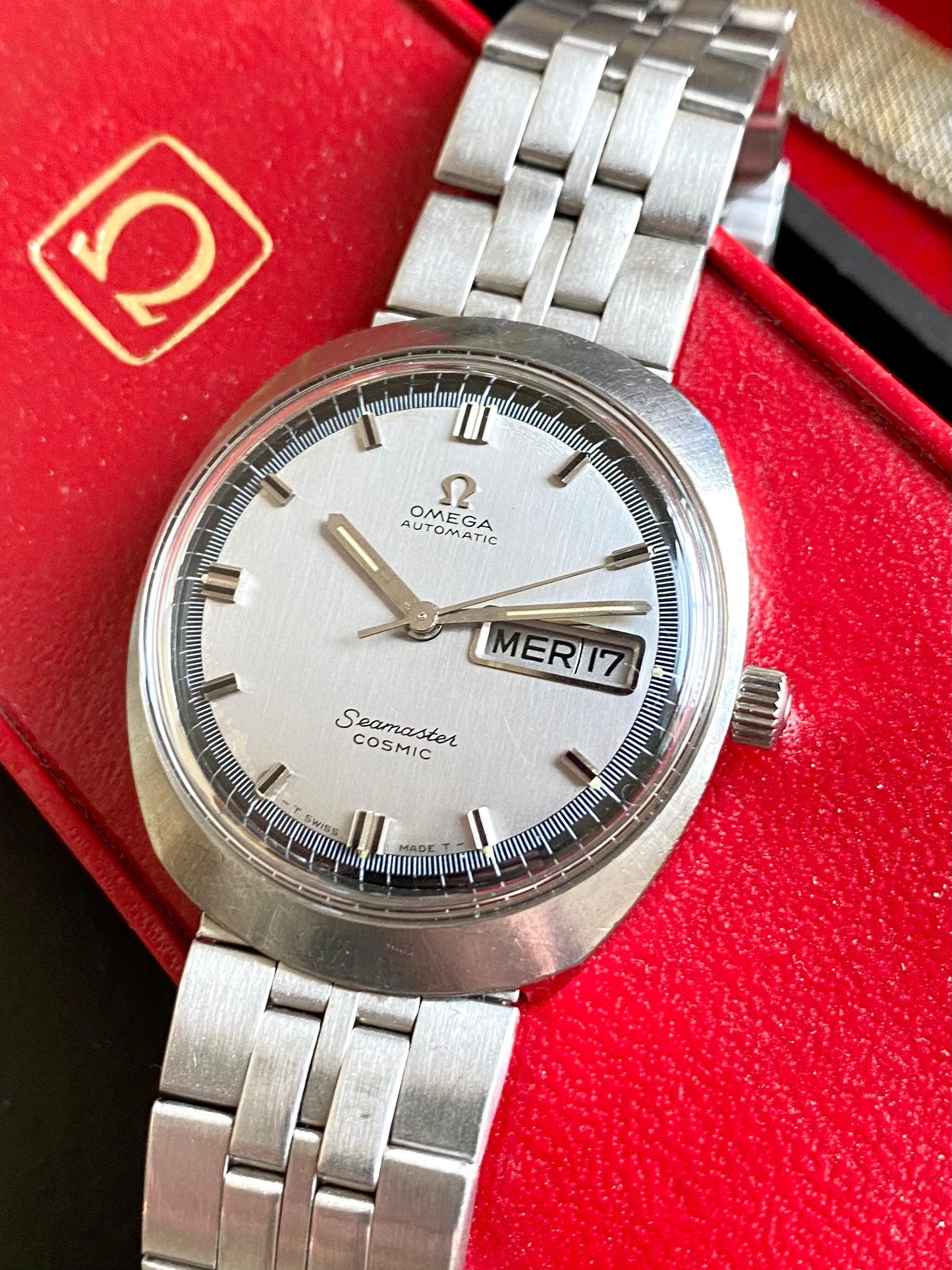 Omega Seamaster Cosmic Automatic Cal. 752 Calendrier Jour / Date Montre Vintage 1969