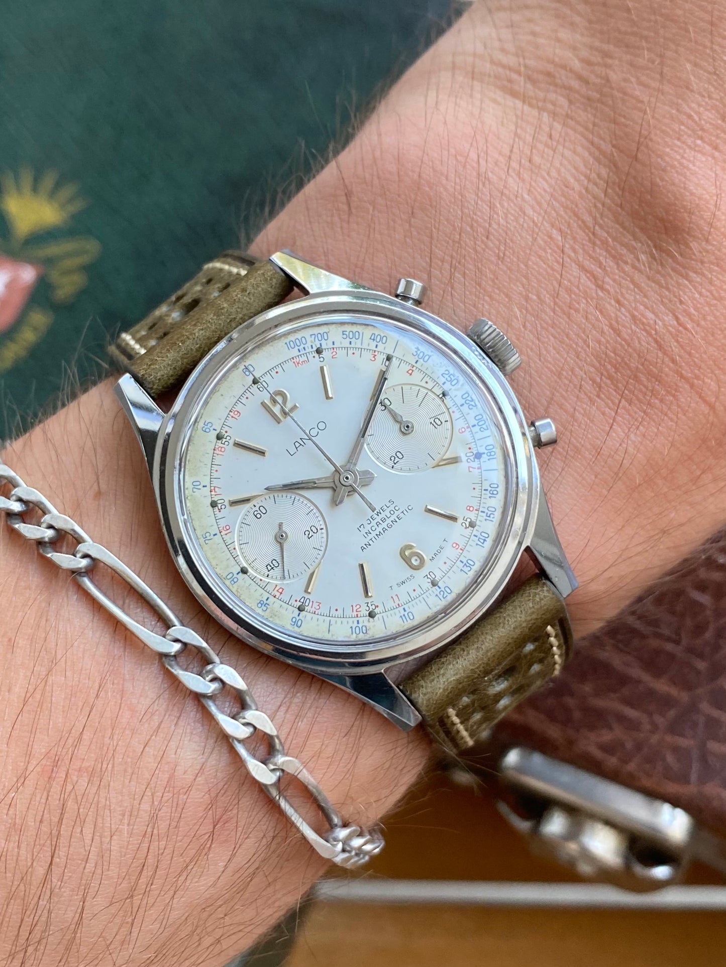 Lanco Chronographe Landeron 248 Acier Montre Vintage Mécanique 1960