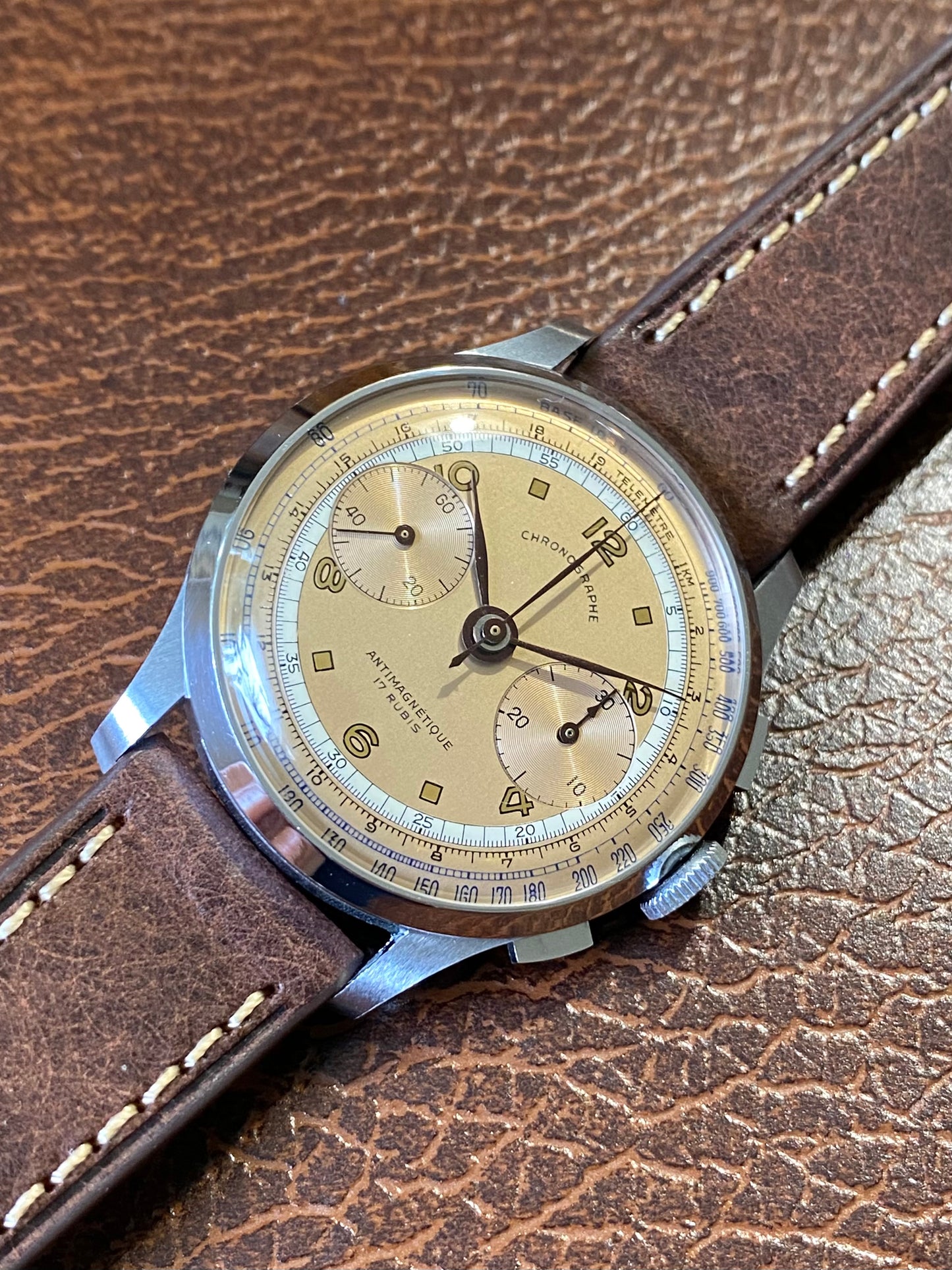 Chronographe NOS New Old Stock Montre Vintage Mécanique Landeron 48 Neuf - 1940