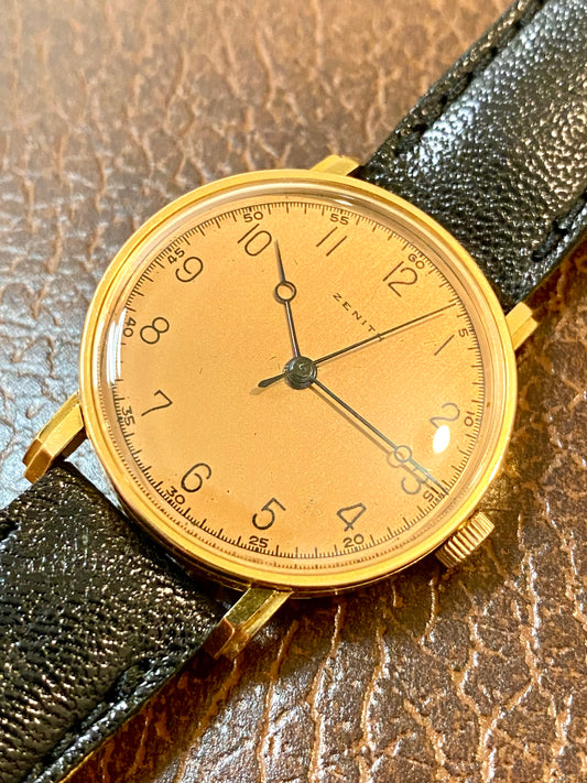 Zénith Or Rose 18k 750/1000 Art Déco Cal.106 Montre Vintage Mécanique 1940