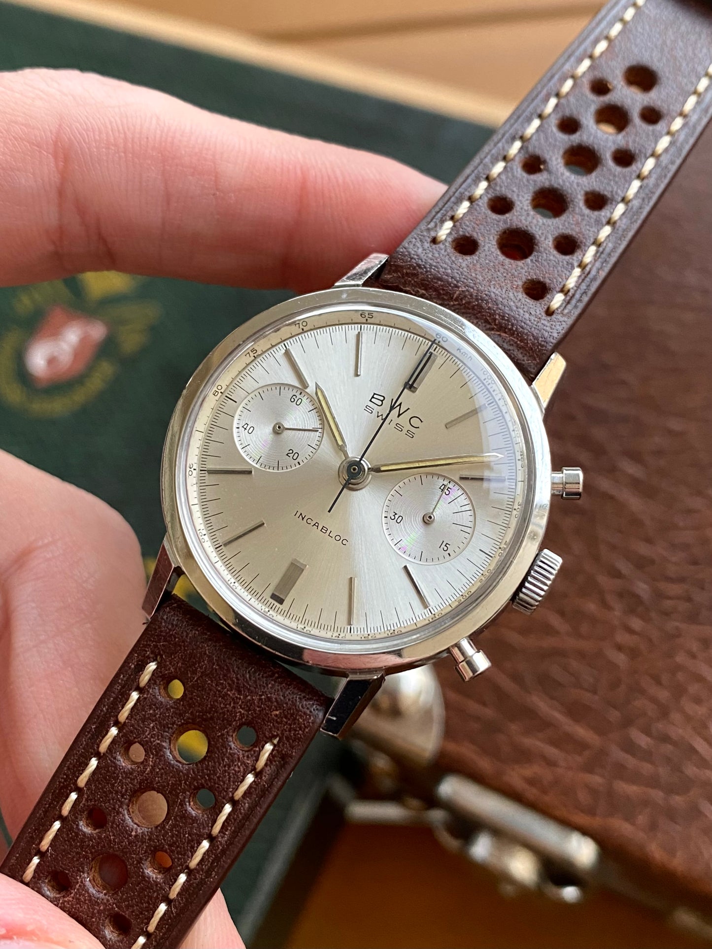 BWC Swiss Montre Vintage Chronographe en Acier - Landeron 248 - 1960