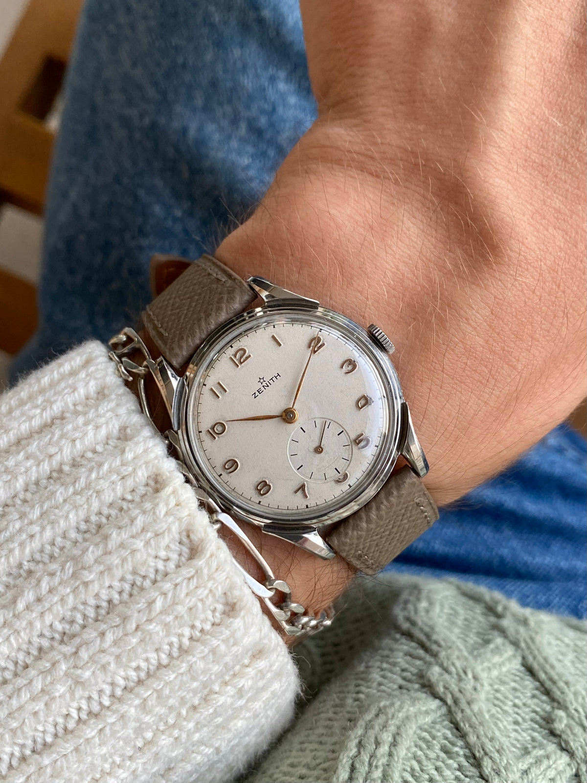 Zenith Cal. 106 Montre Vintage Mécanique Acier 1950