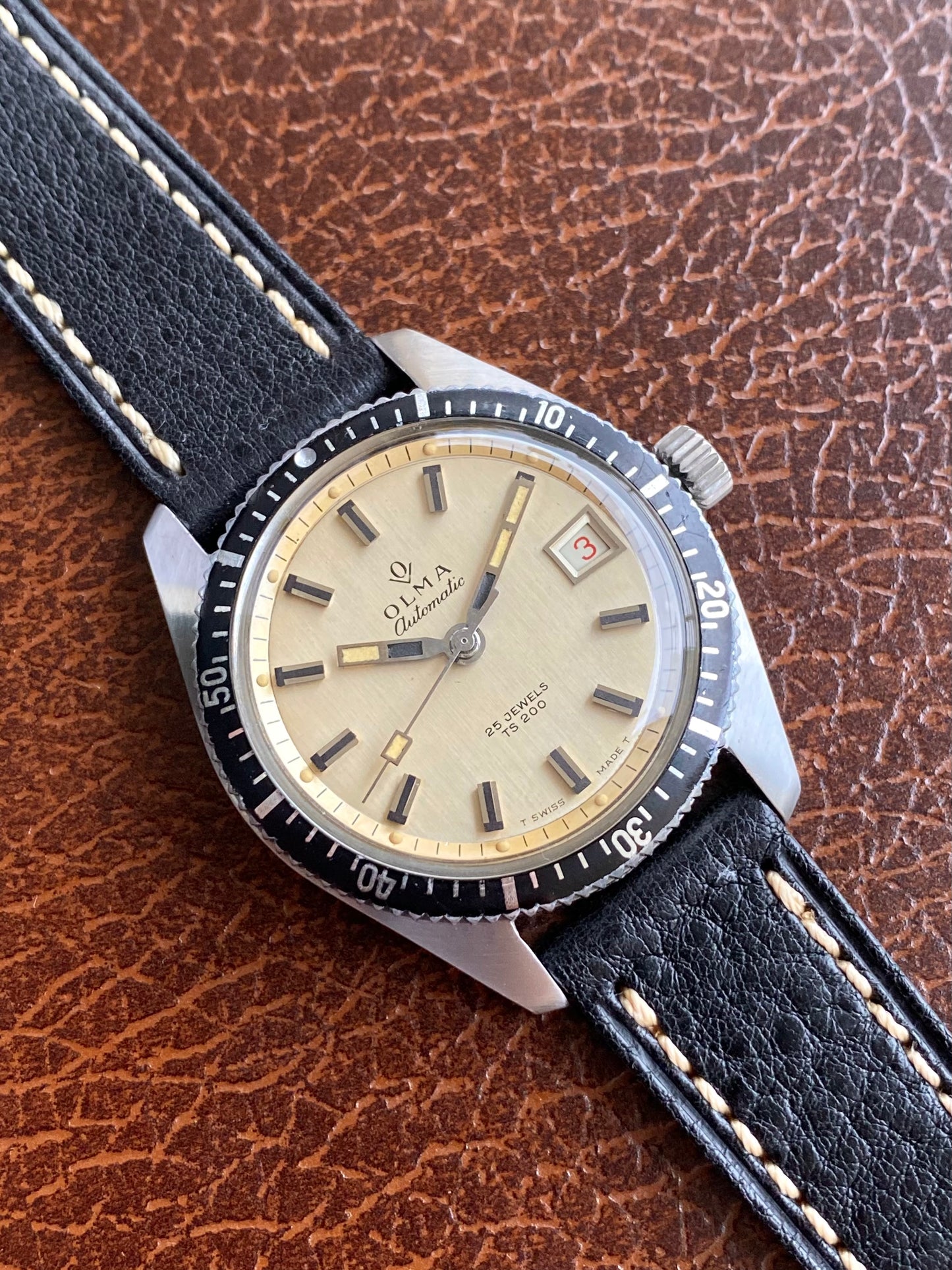 Olma Automatic TS200 Montre Vintage Mécanique Plongée Diver AS1902/03 - 1960