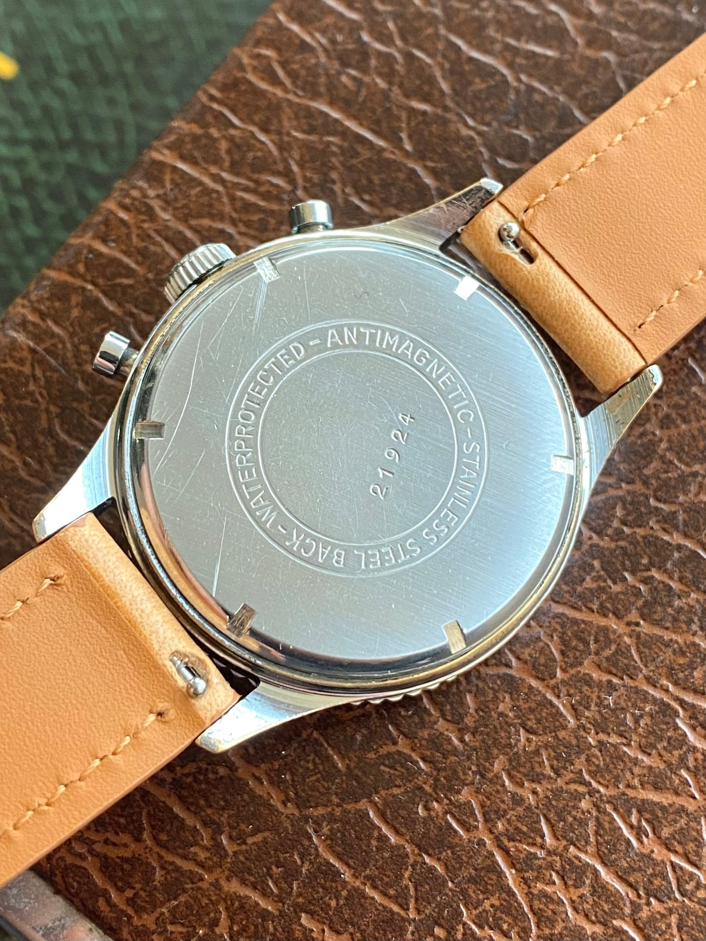 Montre Chronographe Aviation TEKEL - Montre Vintage Mécanique Landeron 248 - Cadran Noir Jumbo- 1960