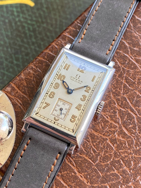 Omega T17 Fab Suisse NOS - New Old Stock Neuve - Montre Vintage Mécanique Rectangle 1936