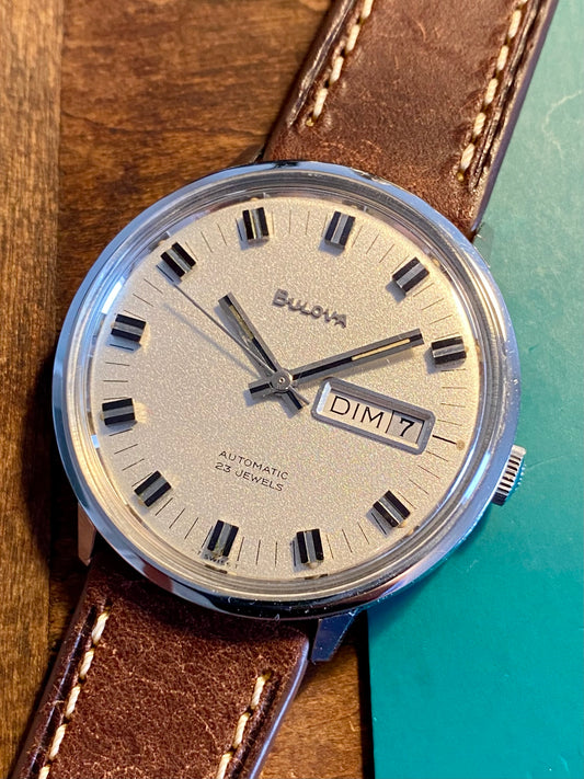 Bulova Automatic Jour Date Calendrier Cal.11ANACB Montre Vintage Mécanique Jumbo 1970