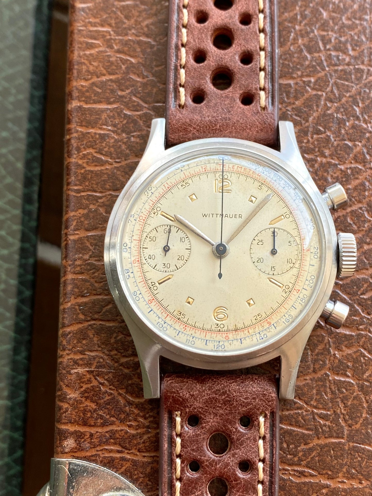 Wittnauer MultiScale Chronograph - Montre Vintage Mécanique Acier - Venus 188 - Aviation Militaire 1940