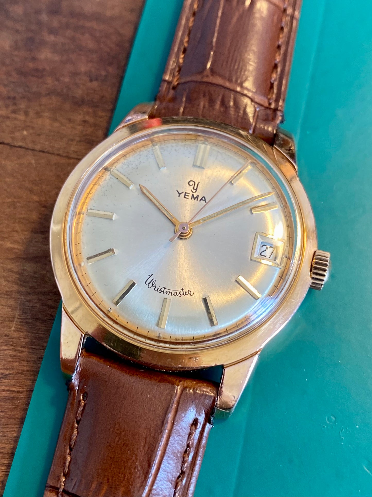 Yema Wristmaster Montre Vintage Mécanique Plaqué Or 1960