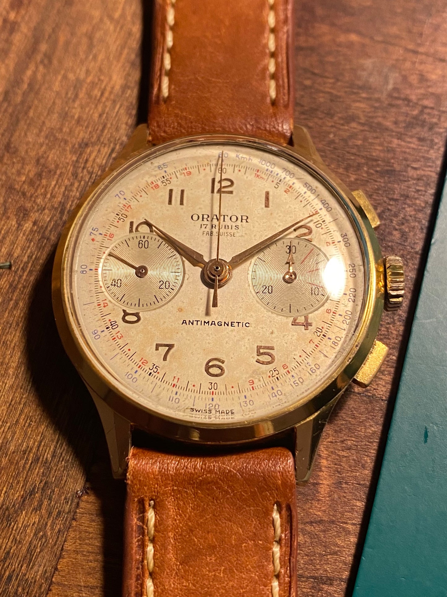 ORATOR Fab Suisse Chronographe Montre Vintage Landeron 48 Mécanique 1950