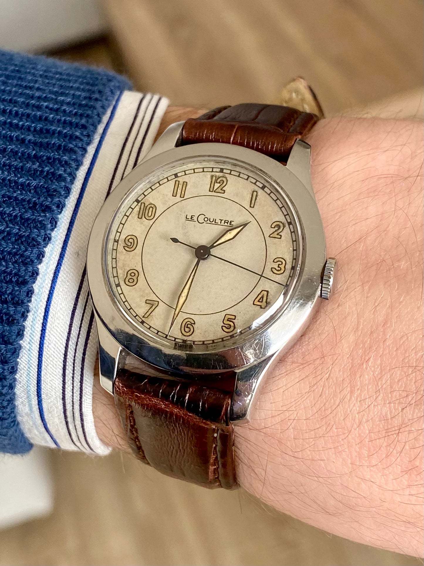 LeCoultre Militaire Montre Vintage Cal.450c Mécanique - Aiguilles Losange - 1940