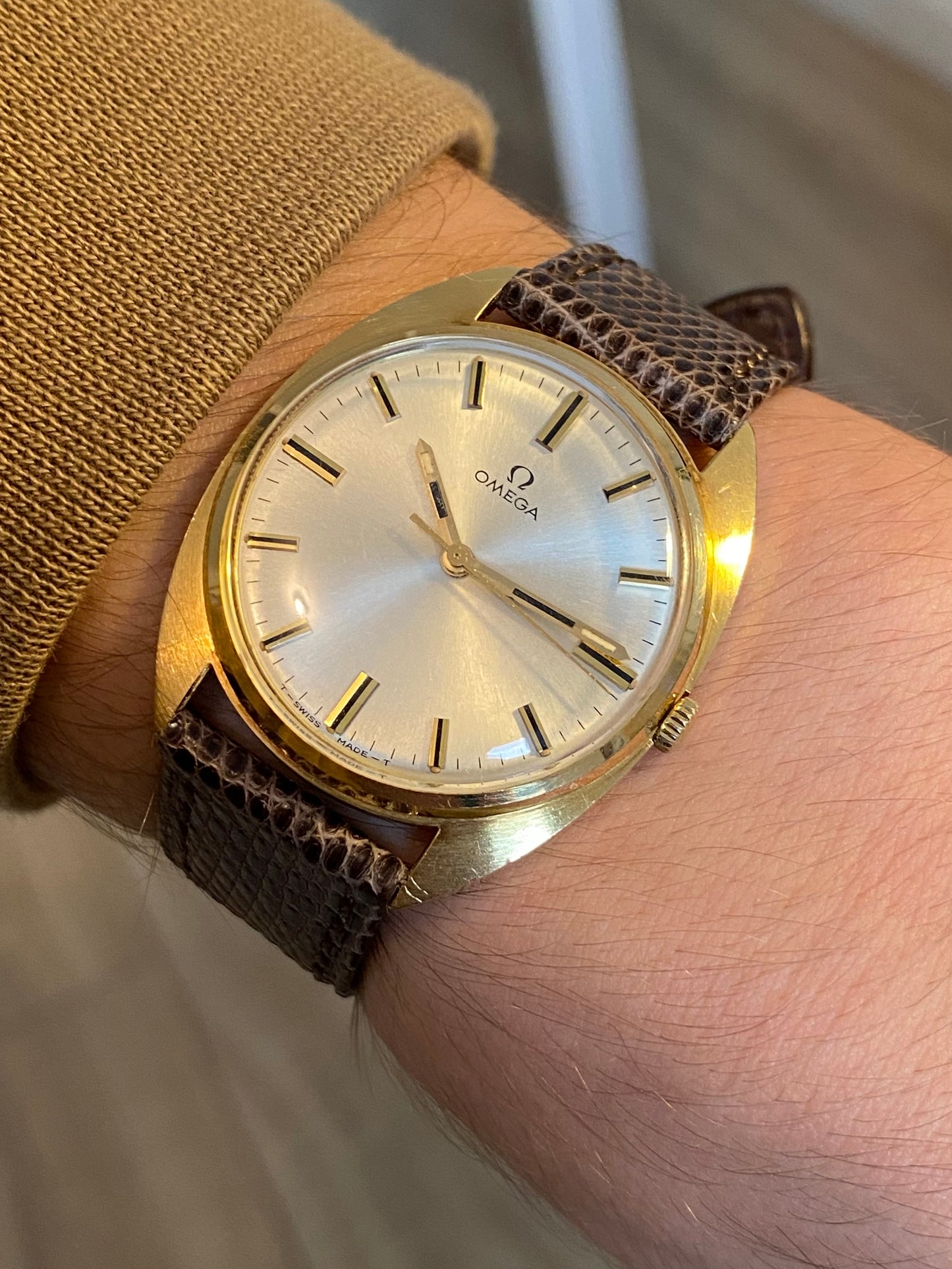 Omega 18k 750/1000 Or Jaune 131-90001 Montre Vintage Cal.601 Mécanique 1969