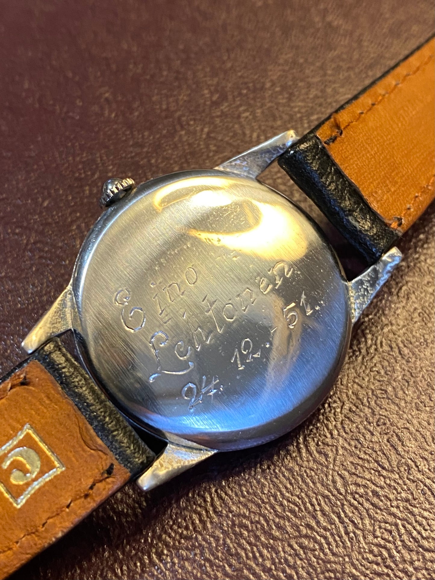 Movado Montre Vintage Mécanique Cadran Bi-Ton 1950