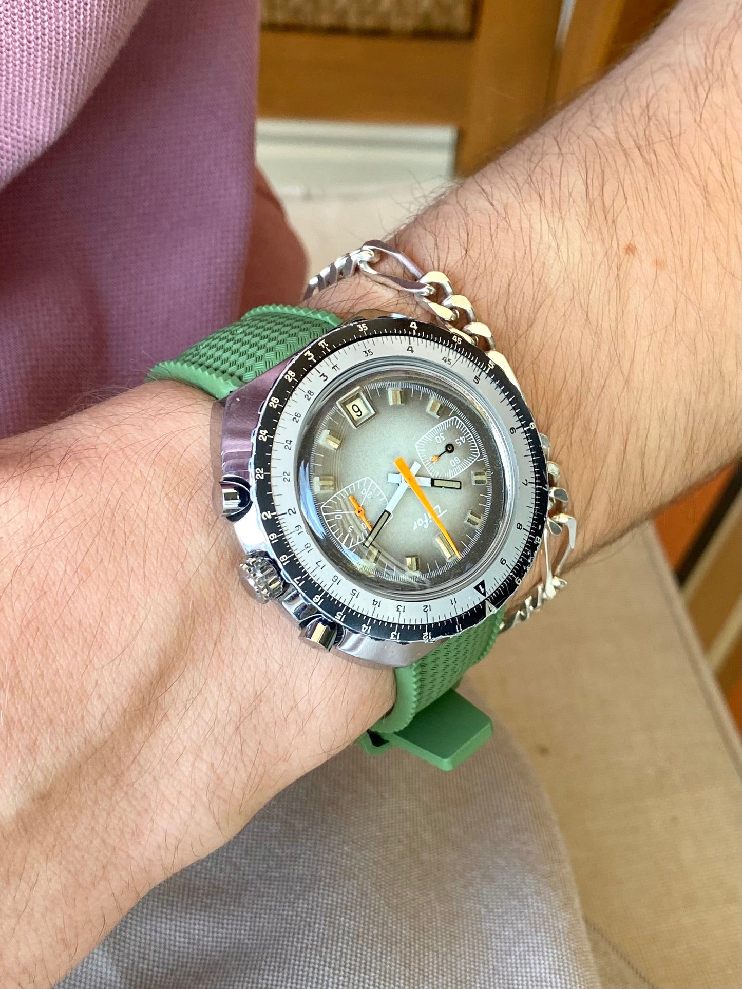 Difor France Montre Chronographe Mécanique Valjoux 7734 de Plongée 1970