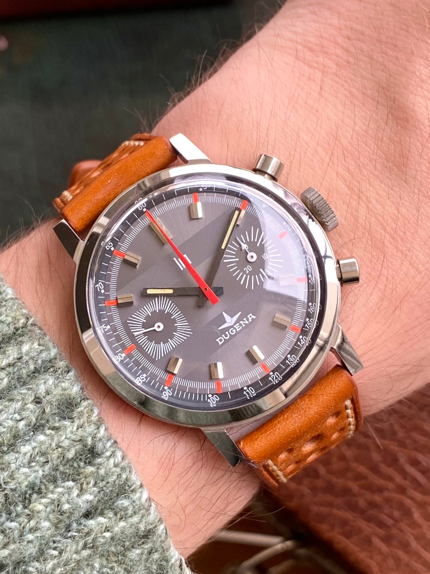 LIP x Dugena Chronographe Montre Vintage Mécanique France - Valjoux 7733 - Double Signature - 1970