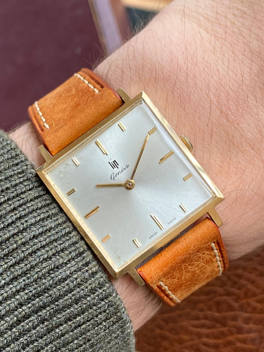 LIP Genève Or Rose 18k 750/1000 - Montre Vintage Carré Mécanique Cal.515 - 1960