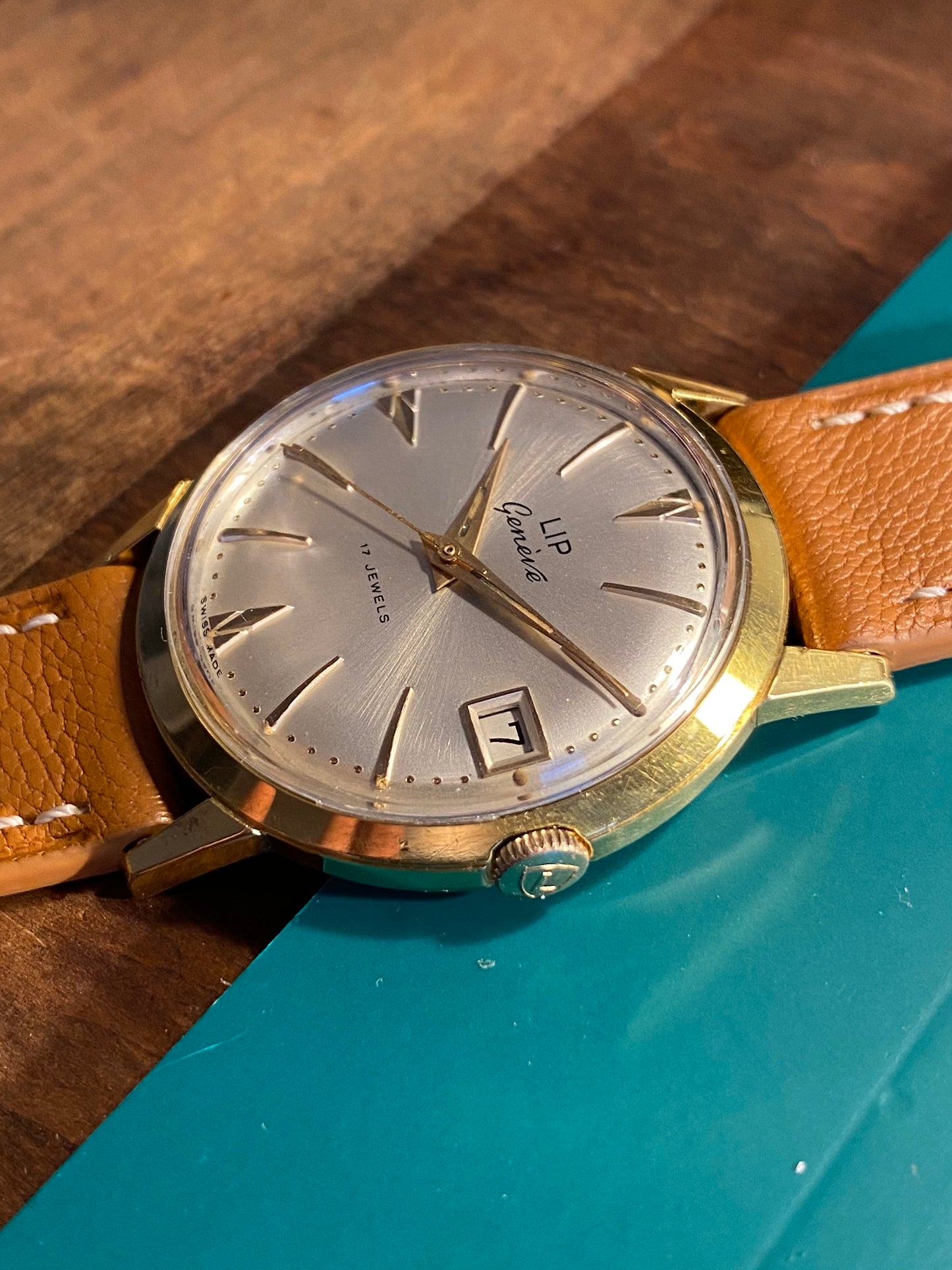 LIP Genève Date Montre Vintage Mécanique 1960