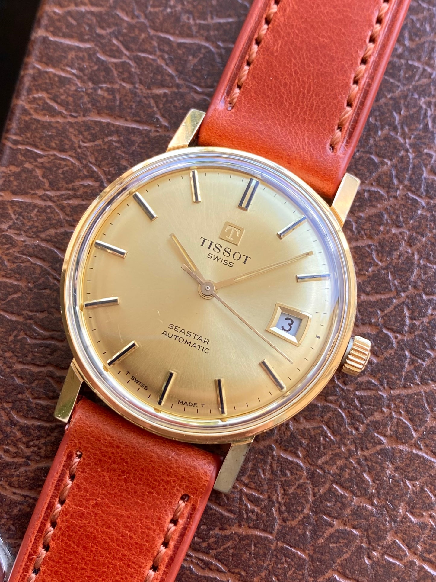 Tissot Seastar Automatic Date - Plaqué Or Cal. 2481 Montre Vintage Mécanique 1960
