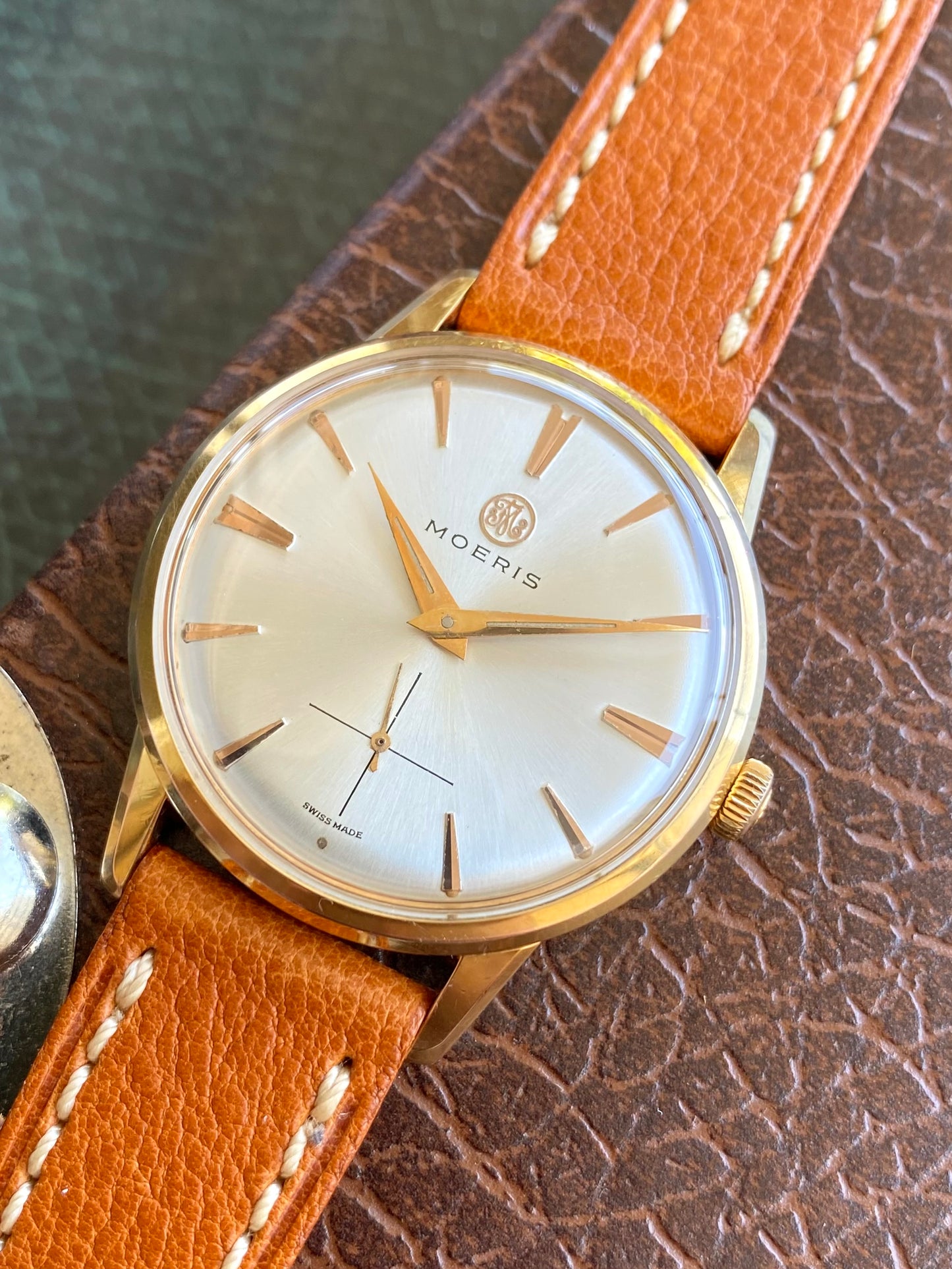 Moeris Cal. 13" Montre Vintage Suisse Mécanique Plaqué Or 1960