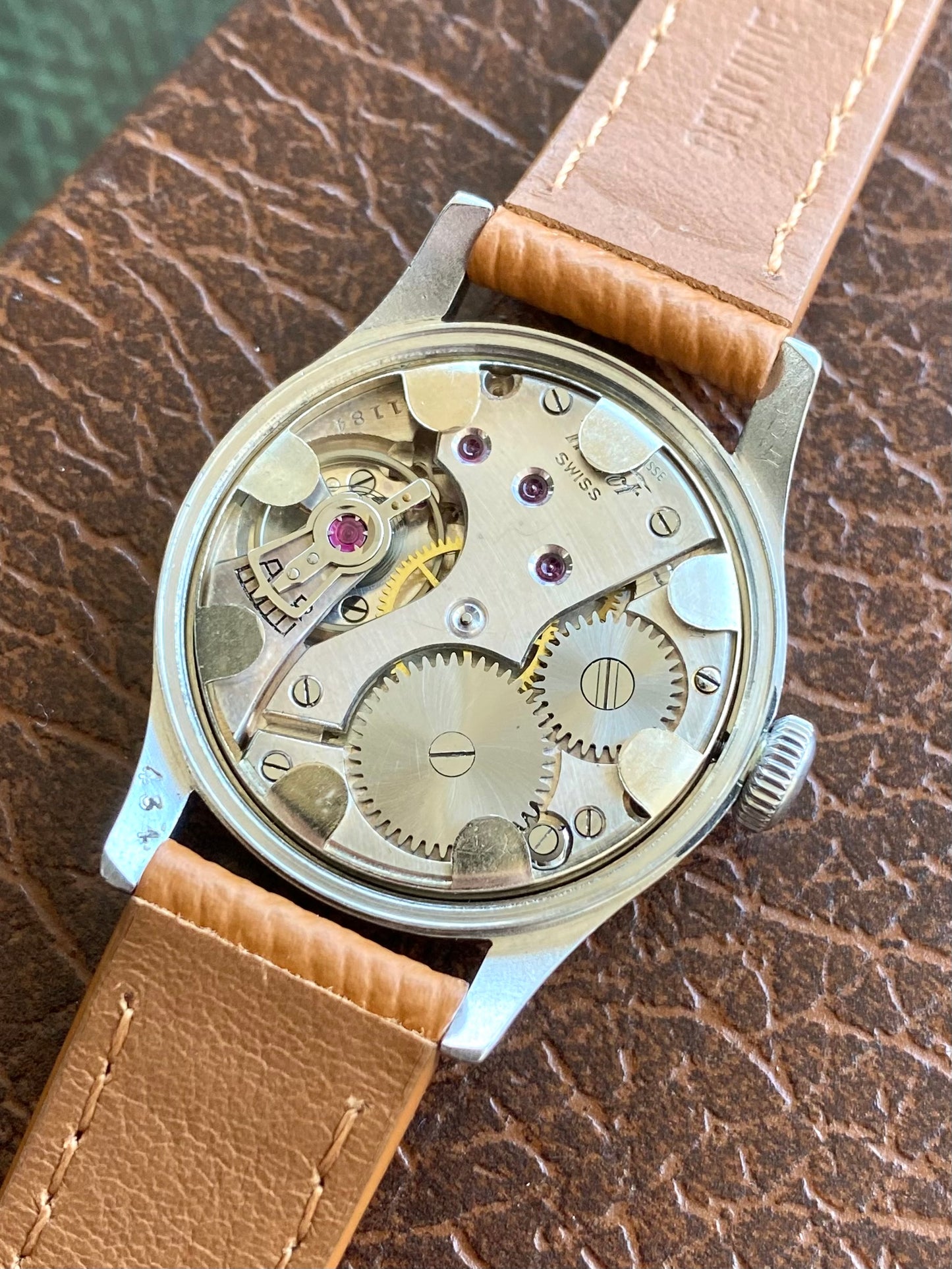 Tissot Fab. Suisse Antimagnetic Cadran Patine Tropical Militaire Montre Vintage Cal.27 - 1940