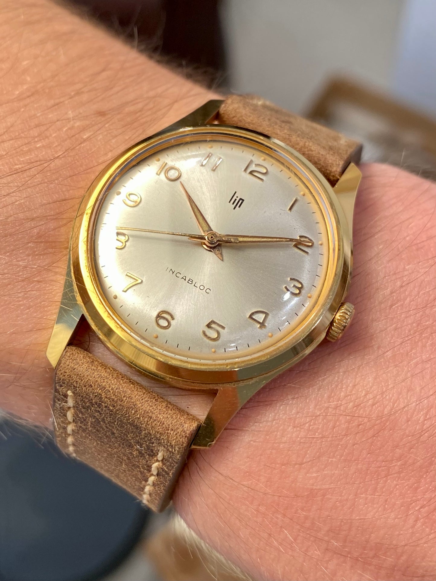 LIP Montre Vintage Mécanique Plaqué Or 1960