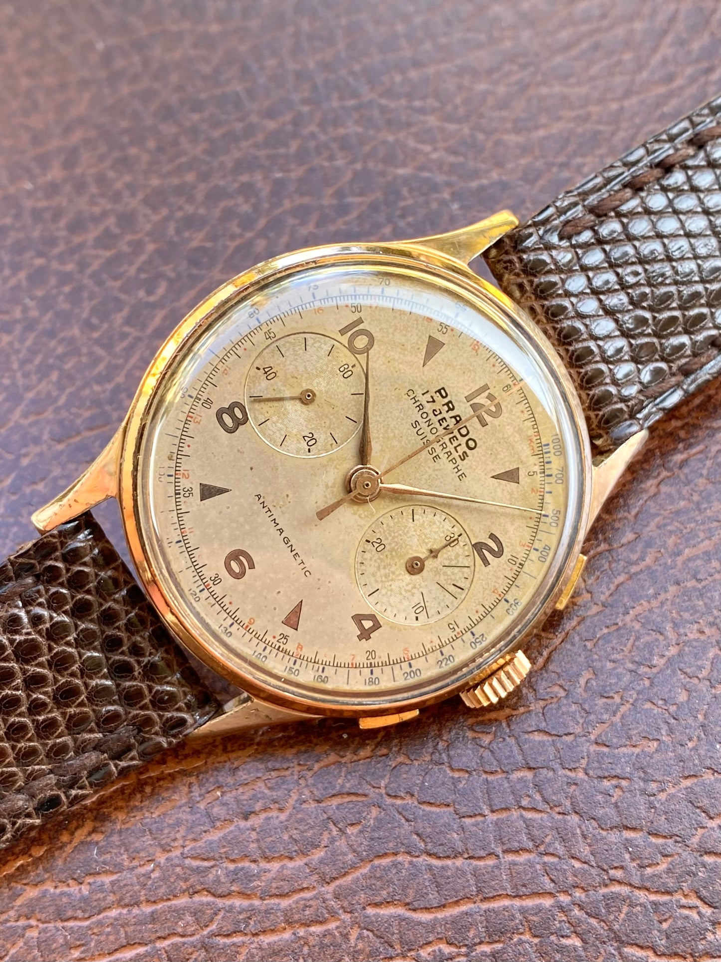 Prado Chronographe Suisse Montre Vintage Mécanique Landeron 51 - 1950