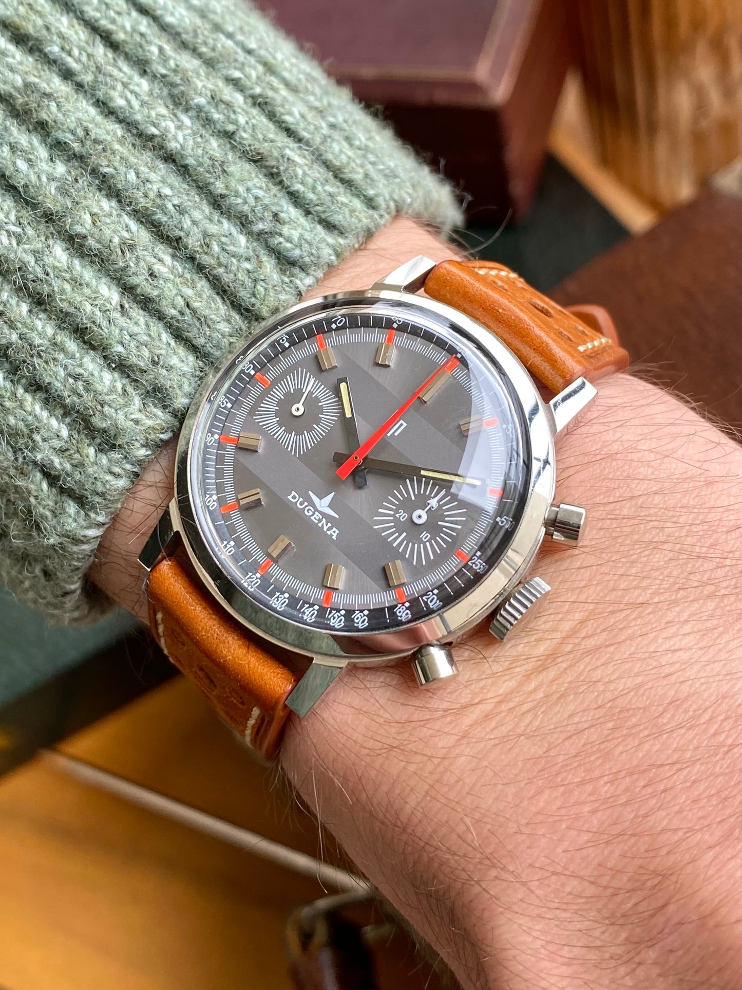 LIP x Dugena Chronographe Montre Vintage Mécanique France - Valjoux 7733 - Double Signature - 1970