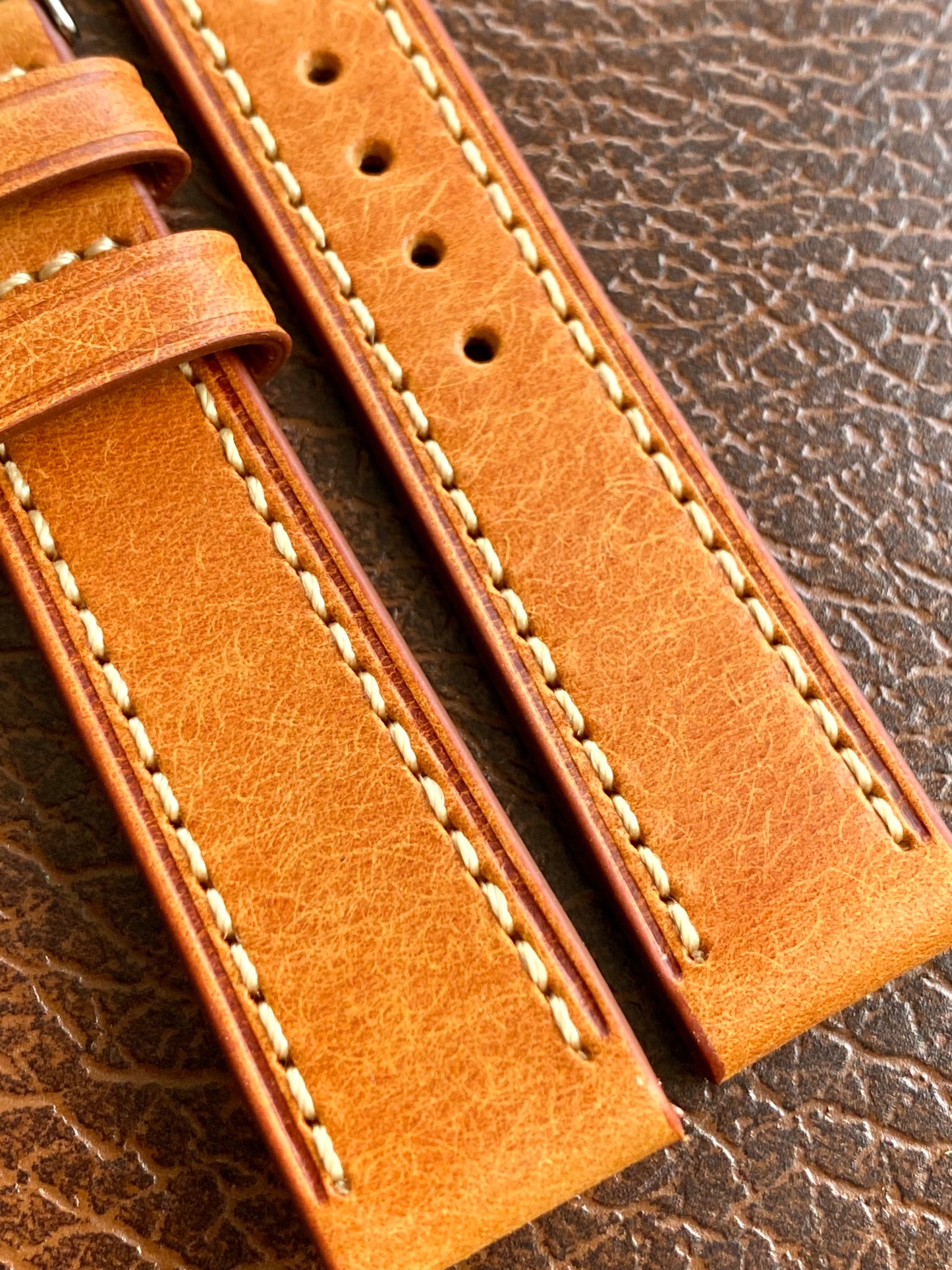 Bracelet de Montre Vintage - BRUN 18mm - Cuir Véritable de Haute Qualité