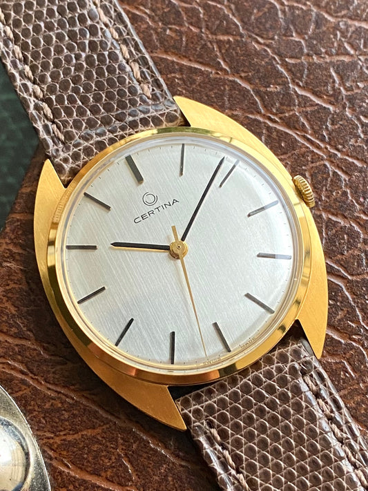 Certina NOS Neuve de Stock 23-36 Montre Vintage Mécanique Plaqué Or 1960