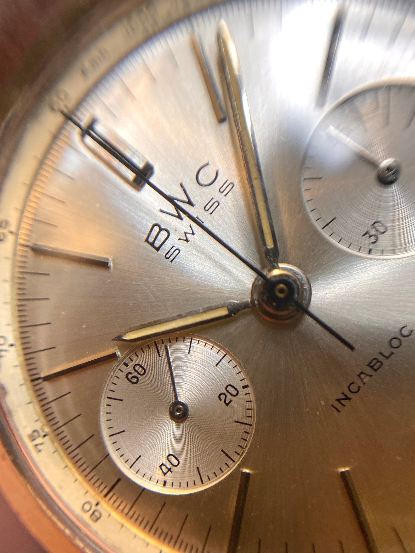 BWC Swiss Montre Vintage Chronographe en Acier - Landeron 248 - 1960