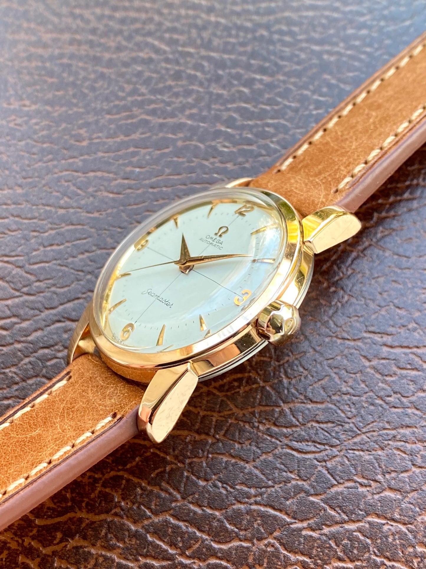 Omega Seamaster Automatic "Cross Hair" Plaqué Or Ref.2848 Montre Vintage Mécanique Cal.501 - 1957