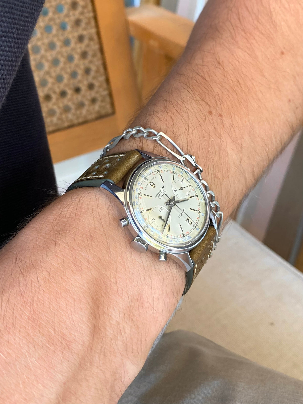 Lanco Chronographe Landeron 248 Acier Montre Vintage Mécanique 1960
