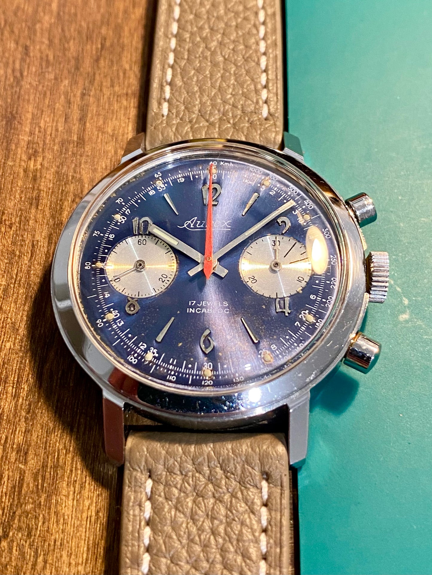 Aurex Chronographe Montre Vintage Mécanique Valjoux 7733 - 1970