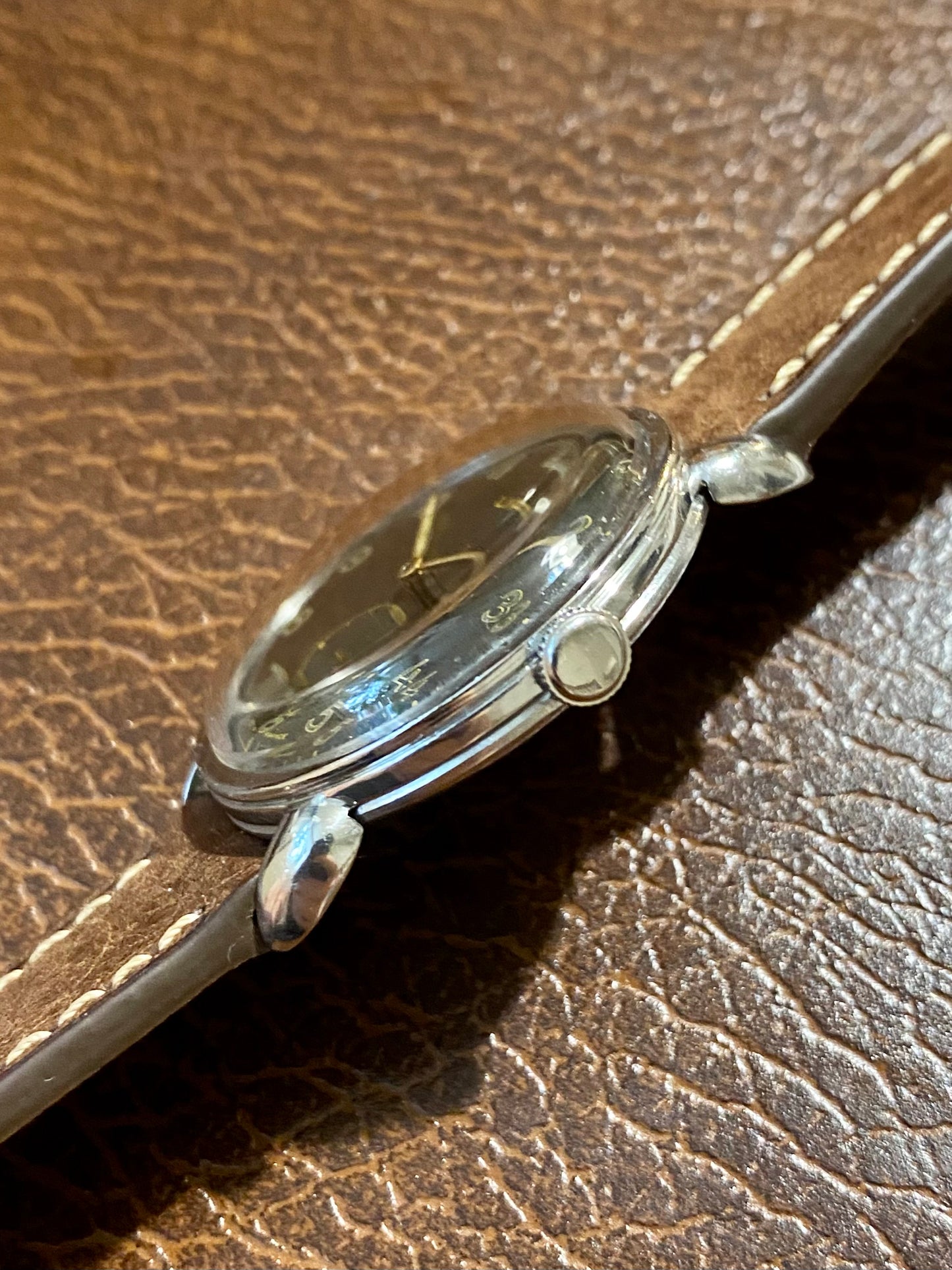 LIP Montre Vintage Mécanique Cal.R25 Français Cadran Noir 1950