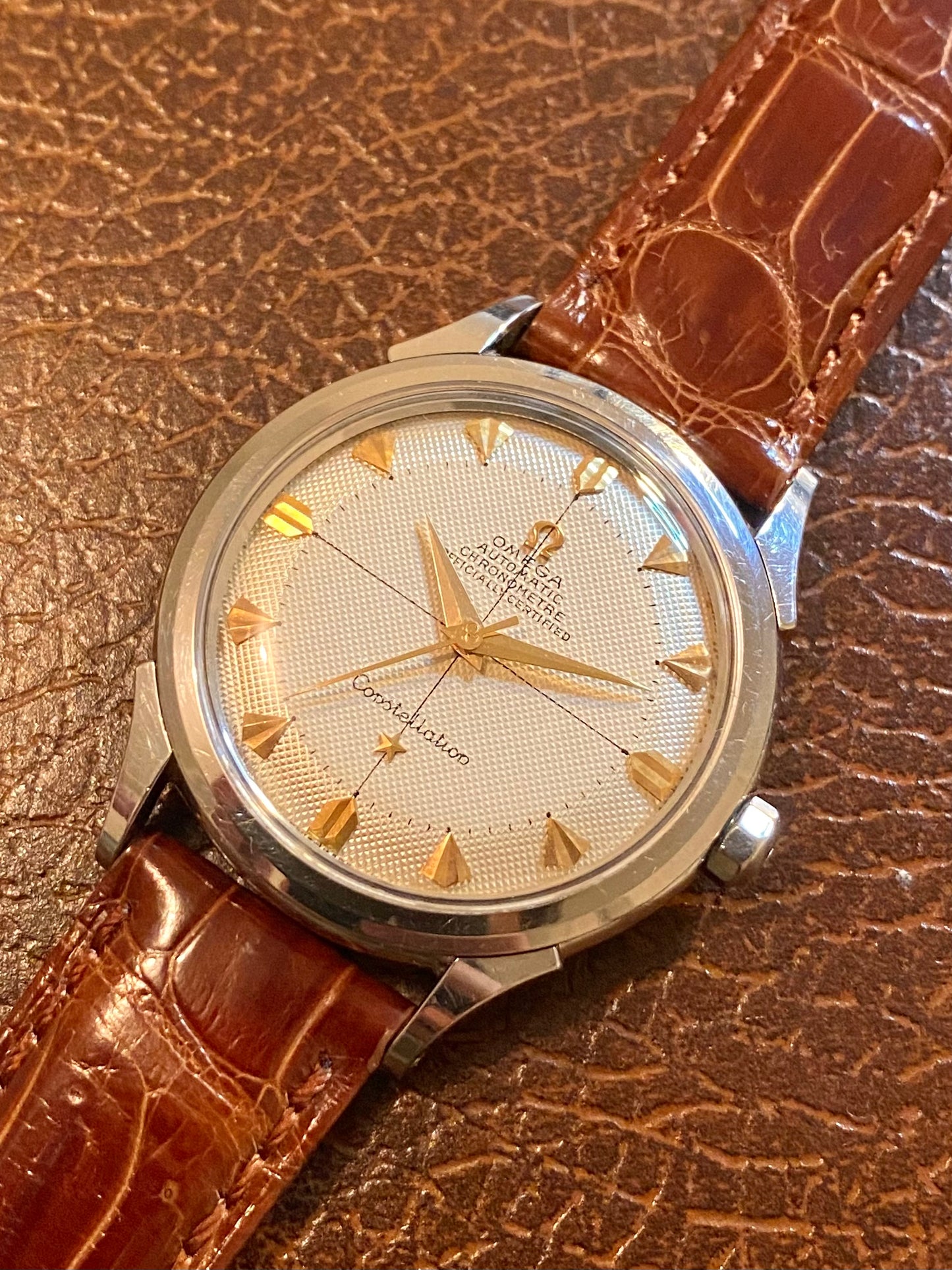 Omega Constellation Chronomètre Automatic Pie-Pan HoneyComb Nid d’Abeille - Montre Vintage Bumper Cal.354 - 1953