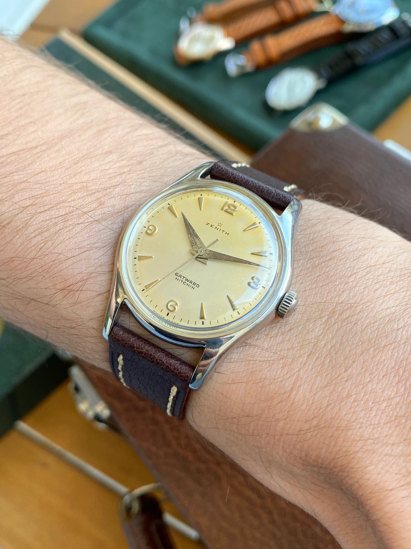 Zenith Pilot - Double Signature Gatward Hitchin - Cal. 120 Montre Vintage Mécanique 1950