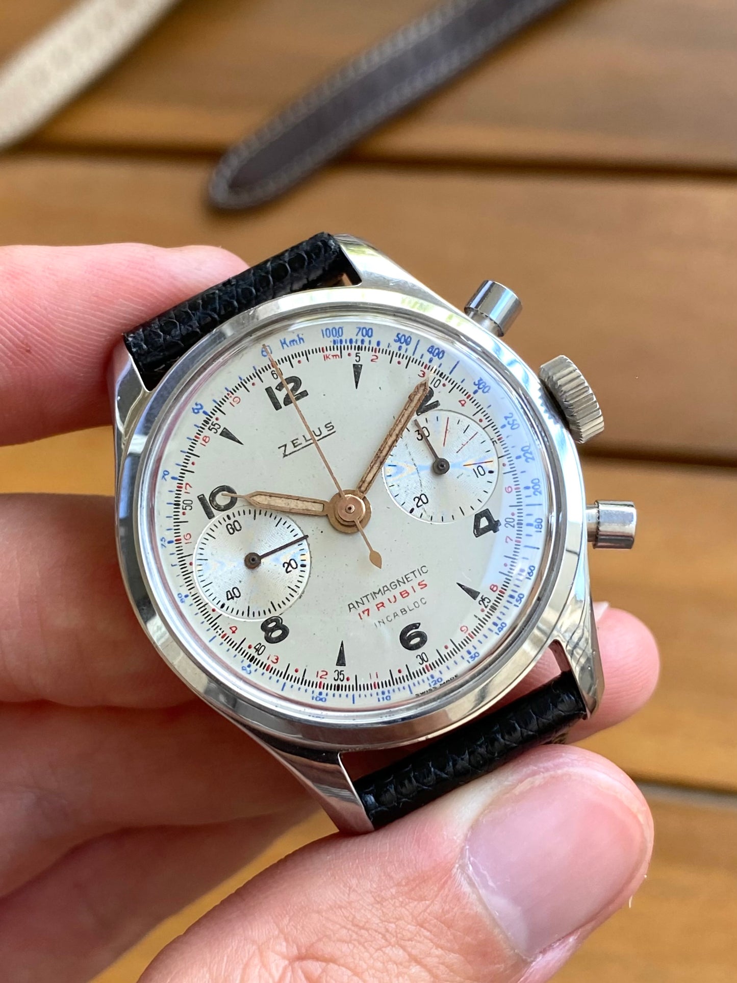 Zelus Chronographe Suisse Vintage - Montre Mécanique Landeron Acier - 1950
