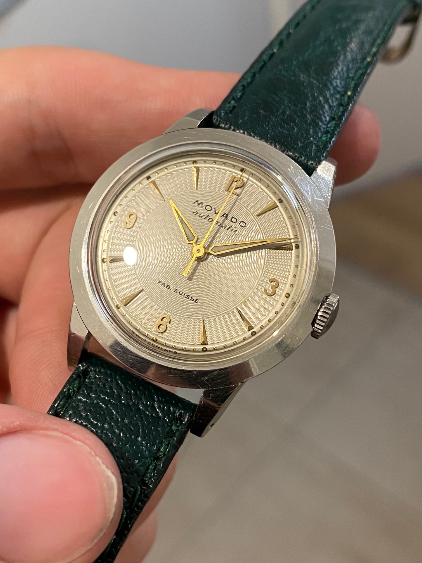 Movado Bumper Automatic C221a F.Borgel Case Montre Vintage 1940