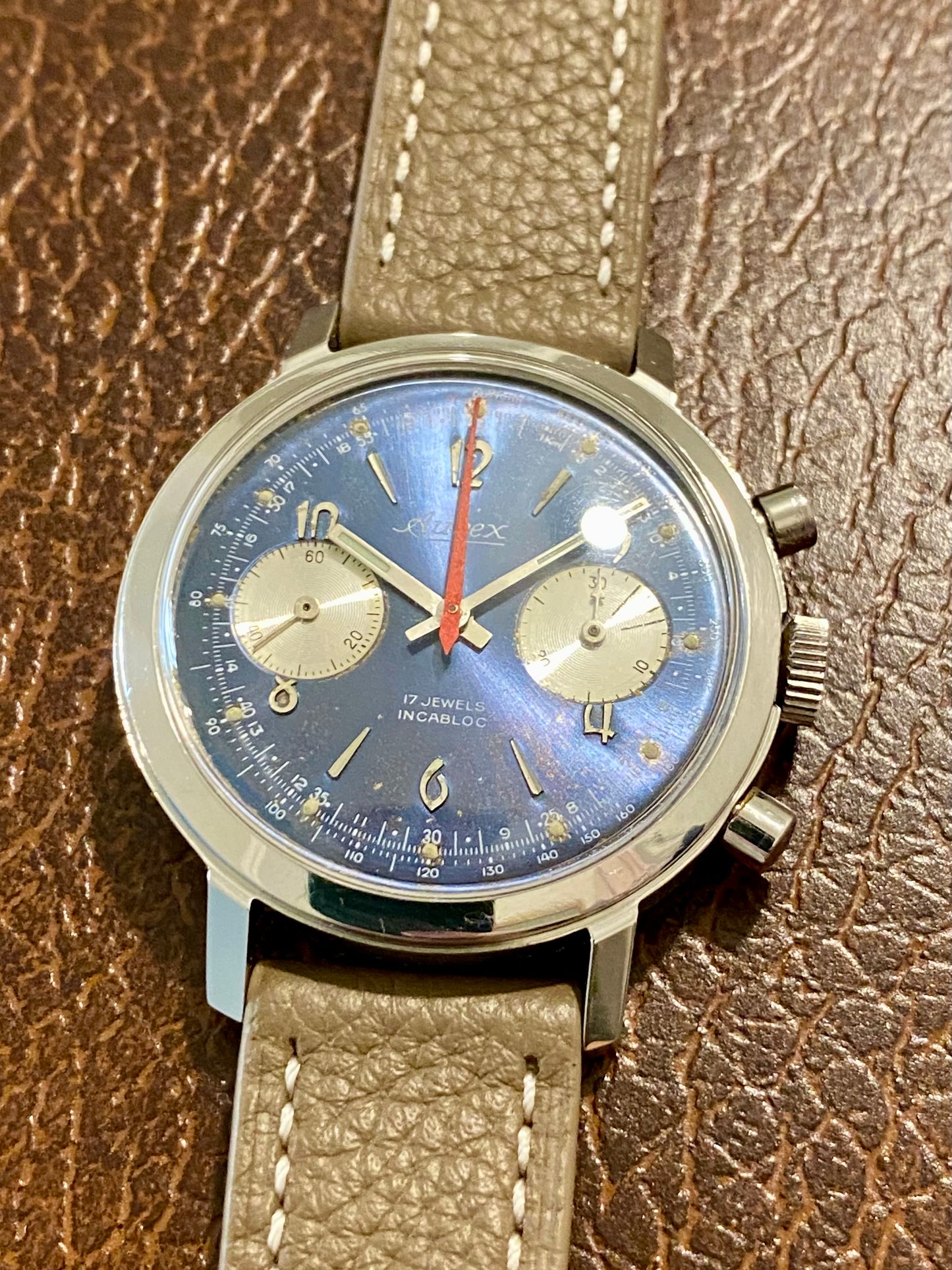 Aurex Chronographe Montre Vintage Mécanique Valjoux 7733 - 1970