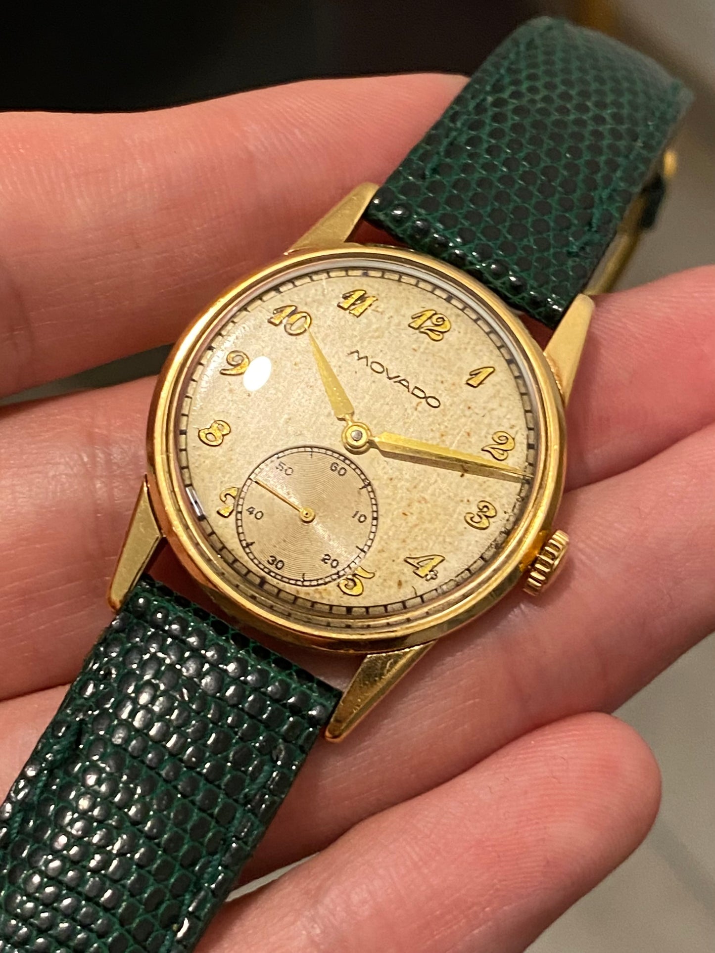 Movado Cal.75 Or Jaune 18k 750/1000 Montre Vintage Mécanique Breguet Dial 1940