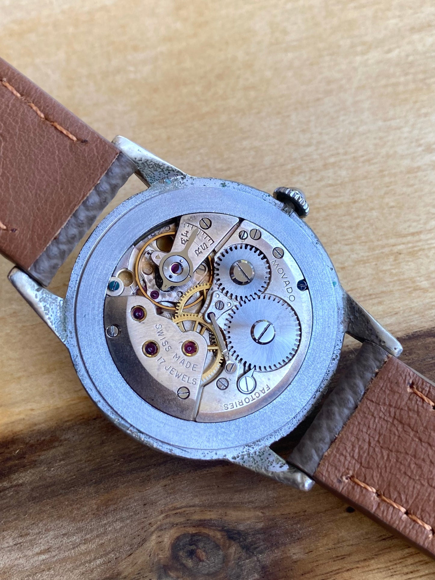 Movado Montre Vintage Mécanique Cadran Bi-Ton 1950